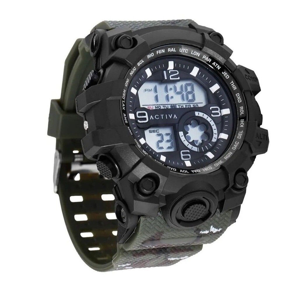 Activa Endurance X Invicta Men's Digital Watch 54.5mm ACW435-004 Green Camo New